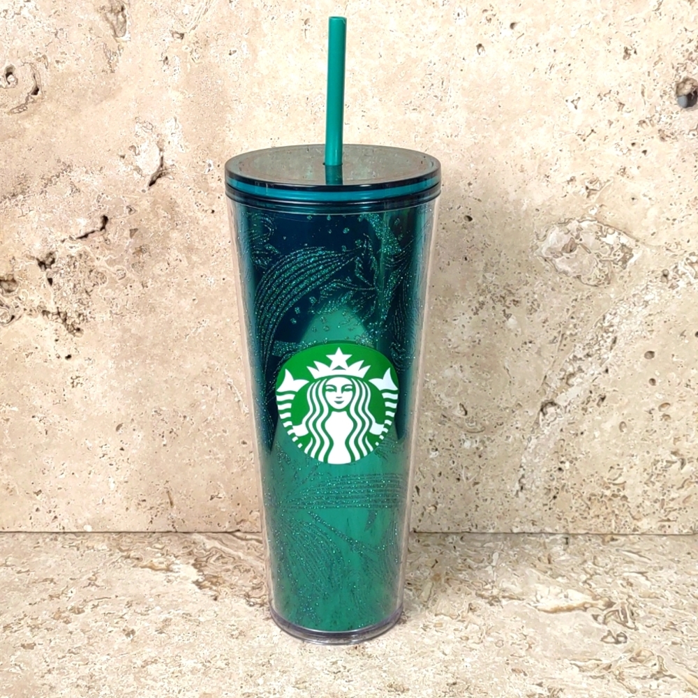 Starbucks 2021 Holiday Sparkle Emerald Green 24oz Acrylic Tumbler